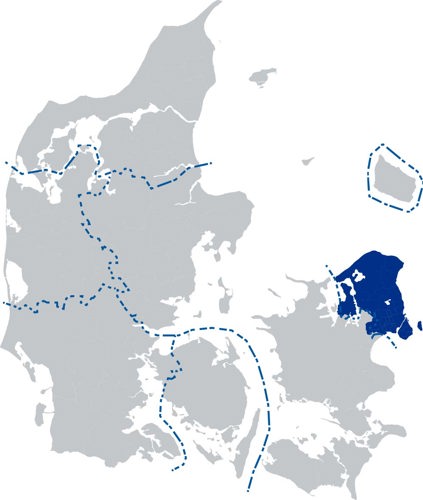 Danmarkskort af RAR Hovedstaden